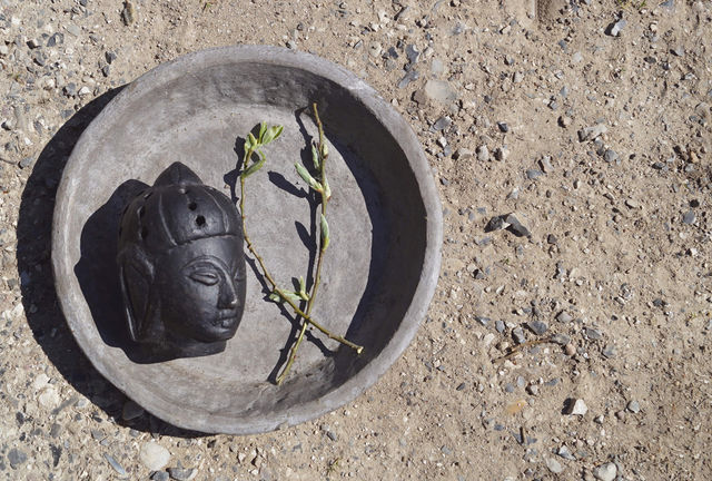 Buddha hoved i ler